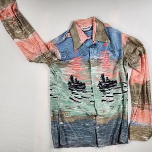 Vintage Peter B Shirt 70's Winged Collar